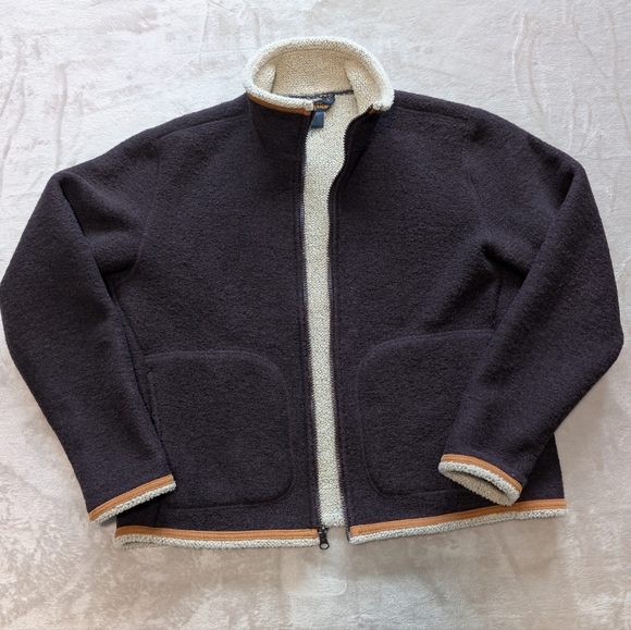 Vintage Woolrich Full Zip Fleece Sherpa Lined Jacket Sz M Granola Cabincore Eco - Picture 7 of 13